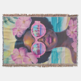 Cobertor Beleza tropical em tons de rosa