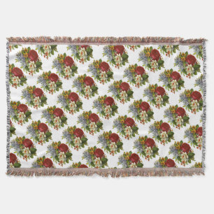 Cobertor Belo Buquê Romântico de Verão com Rosa vermelha