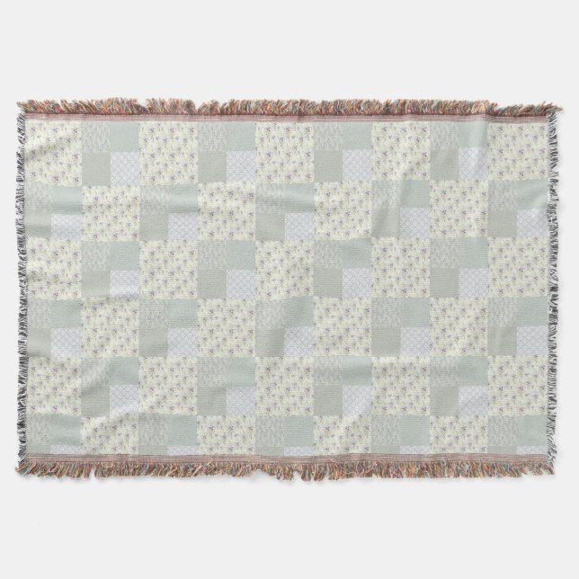 Cobertor Belo design de patchwork verde (Frente)