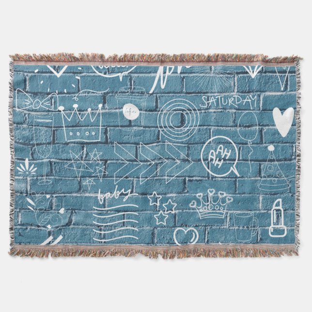 Cobertor Belo Grafite na Caligrafia Verde da Parede (Frente)