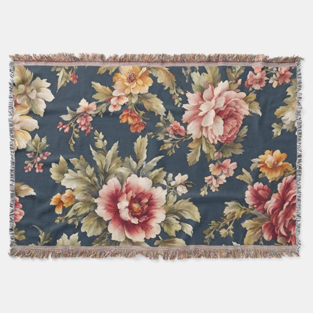 Cobertor Belo Padrão Floral Italiano (Frente)