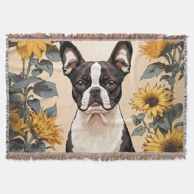 Cobertor Belo Sol Amarelo de Boston Terrier (Frente)
