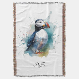 Cobertor Bem-vindo à Casa de Praia Personalizada do Puffin