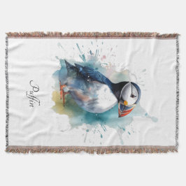 Cobertor Bem-vindo à Casa de Praia Personalizada do Puffin