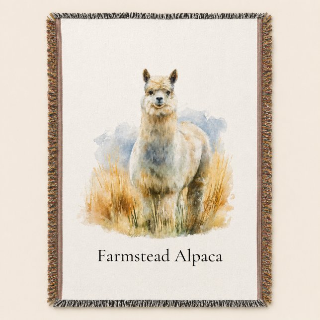 Cobertor Bem-vindo à Fazenda Personalizada de Alpaca (Criador carregado)