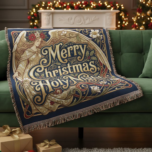 Cobertor Bênção de Anjo Personalizável da Noite Santa (Criador carregado)
