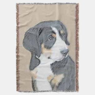 Cobertor Bernese Mountain Dog Puppy Painting - Arte Origina