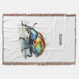 Cobertor Besouro Iridescente em Aquarela, personalizado