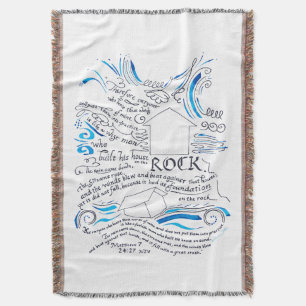 Cobertor Bíblia Verse Blanket House na Escritura Rock