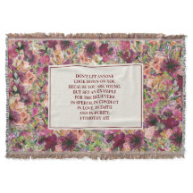 Bíblia Verso Floral Coral Borgonha Timóteo Juventu