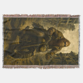 Cobertor Bigfoot Riding Through a Post-Apocalyptic City