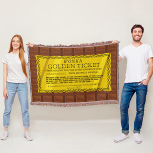 Cobertor Bilhete de Ouro Willy Wonka