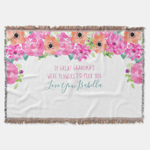 Cobertor Bisavó Poema Floral Rosa e Laranja