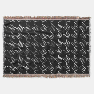 Cobertor Black and white dotted tooth hound pattern