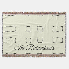 Cobertor Black Cream Personalized Geometric Minimal Bedding