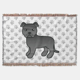 Cobertor Black English Staffordshire Bull Terrier Dog