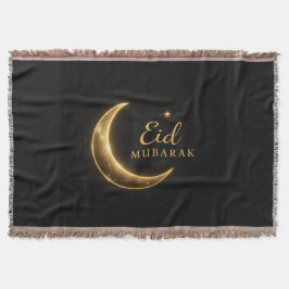 Cobertor Black & Gold Eid Mubarak Decorative Pillow – Ramad