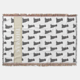 Cobertor Black Lab Labrador personalizado Rosa e Branco