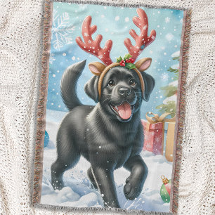 Cobertor Black Labrador Christmas