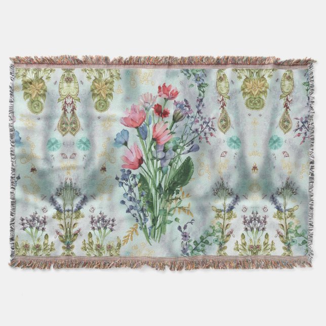 Cobertor Blanket de Boho Watercolor - Throw Dreamy Pastel (Frente)
