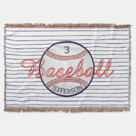 Cobertor Blanket de Jogadores de Esporte Baseball com Númer