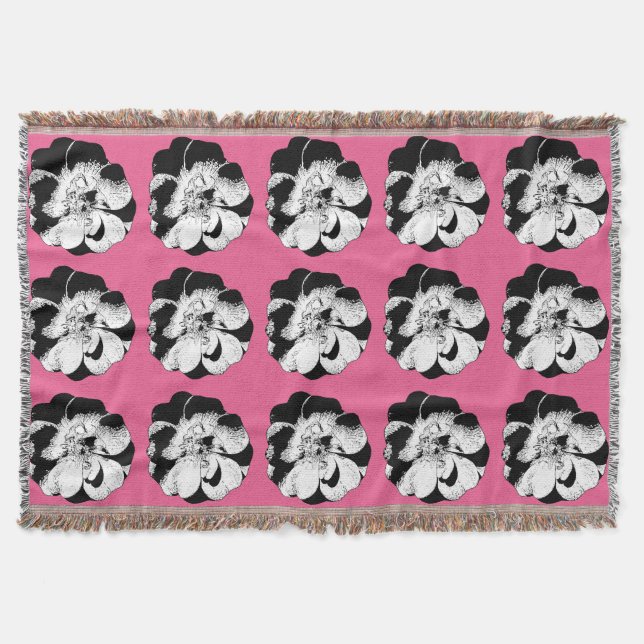 Cobertor Blanket de Pop cor-de-rosa monocromático (Frente)