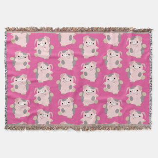 Cobertor Blanket de Repetição de Porco de Cartoon Dançante