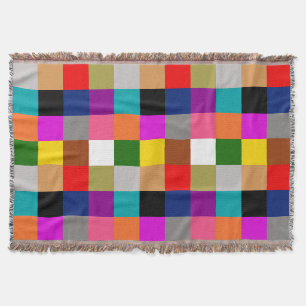 Cobertor Blocos de Cores Negritas Multicoloridos Design