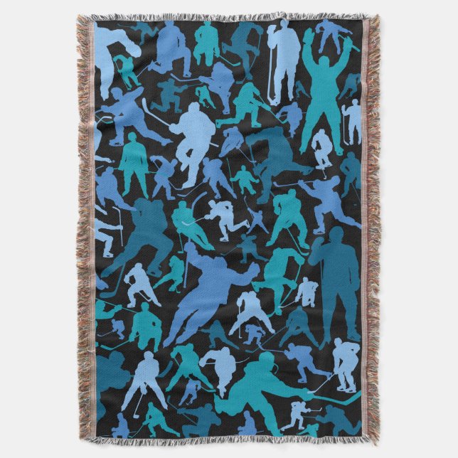 Cobertor Bloqueio de Padrões do Jogador de Hóquei (Frente Vertical)