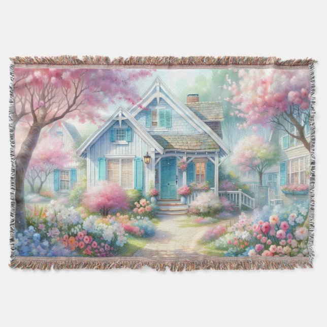 Cobertor Blossom Lane Blue Cottage Garden (Frente)