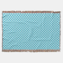 Blue and white diamond-patterned blanket