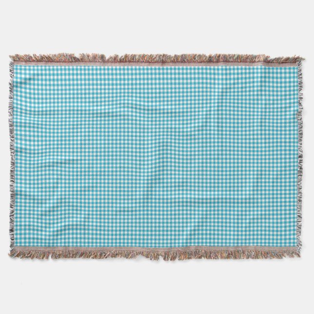 Cobertor Blue and white gingham patterned blanket  (Frente)