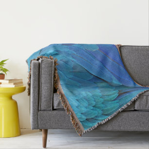 Cobertor Blue feathers