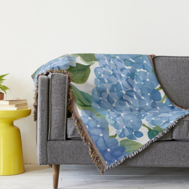 Cobertor Blue Hydrangeas | Linda Floral Bush (Criador carregado)