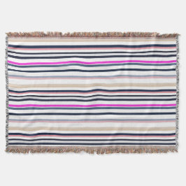 Cobertor Blue Pink and Sand Stripes