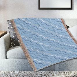 Cobertor Blue Waves Pattern Throw Blanket
