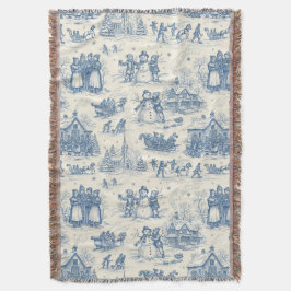 Cobertor Blue Winter Toile Chinoiserie