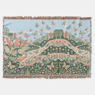 Cobertor Blush & Sage Butterfly Meadow