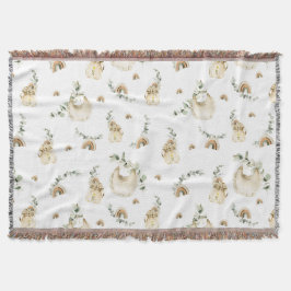 Cobertor Boho Baby Bibs Rainbows Botânico Verde Padrão