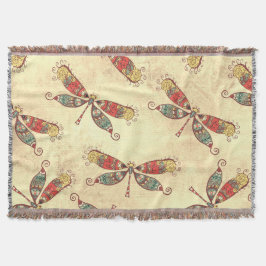 Cobertor Boho Dragonflies na Sepia