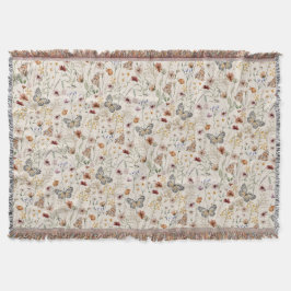 Cobertor Boho Floral Throw Blanket