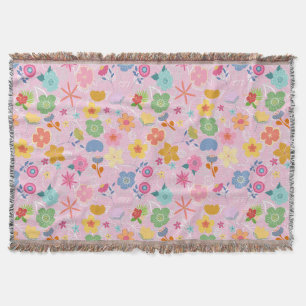 Cobertor Boho Flowers Padrão B01.w LPink BG