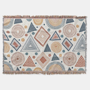 Cobertor Boho Geométrico Abstrato Shapes Terracotta