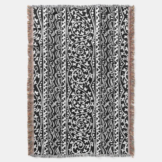 Cobertor Boho Mandala Flor e Folha (Frente Vertical)