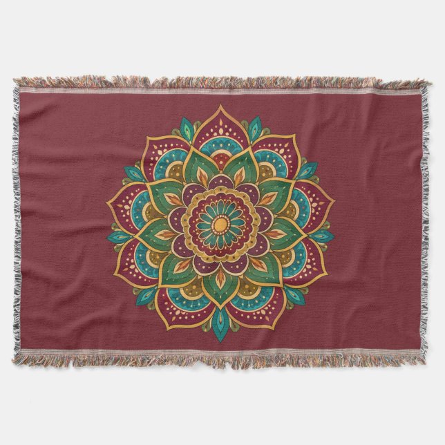 Cobertor Boho Mandala Hippie Boho (Frente)