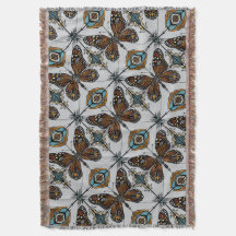 Boho Monarch Butterfly Inspirou Azulejo Diagonal