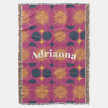 Boho Sun Moon Stars Azul Cor-de-rosa Amarelo perso