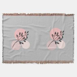 Cobertor Boho Zen Botânico Em Círculos Rosa E Lilac