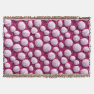 Cobertor Bolas Macias Rosa Fluffy em Magenta Vibrante Brilh