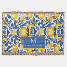 Cobertor Bold Blue Italiano Positano Lemon